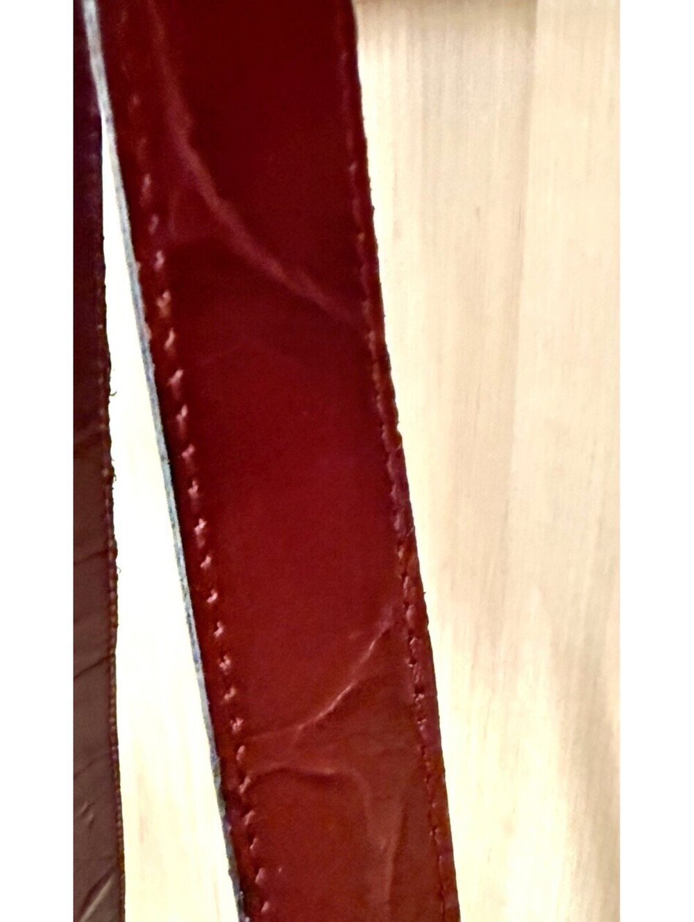 Vintage Italian Croc Embossed Leather Burgundy Crossbody Bag Made in Italy - Picture 7 of 7